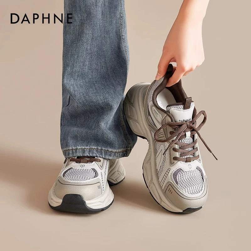 达芙妮老爹鞋女款2025新款春季爆款百搭厚底小个子增高超火运动鞋