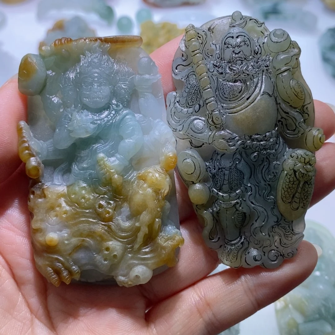 未镶嵌定制翡翠左****脑毛货