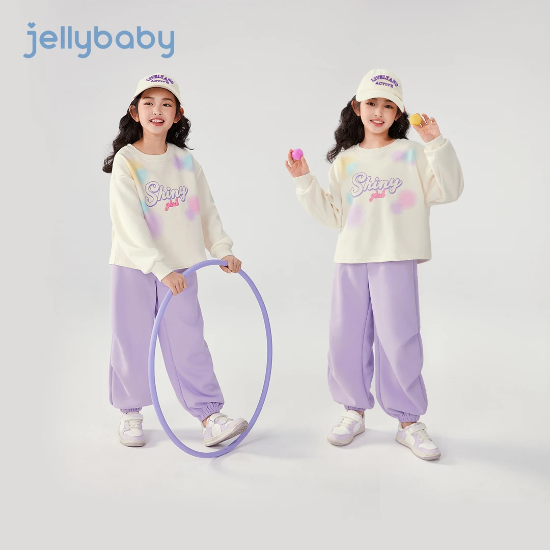 杰里贝比开学季春款女童两件套大童卫衣裤子美学 JTG51581