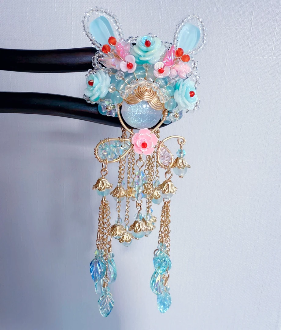 国风原创刀马旦发簪——跃动琼瑶