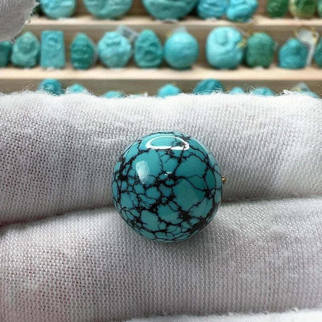 未镶嵌绿松石圆珠13.5mm