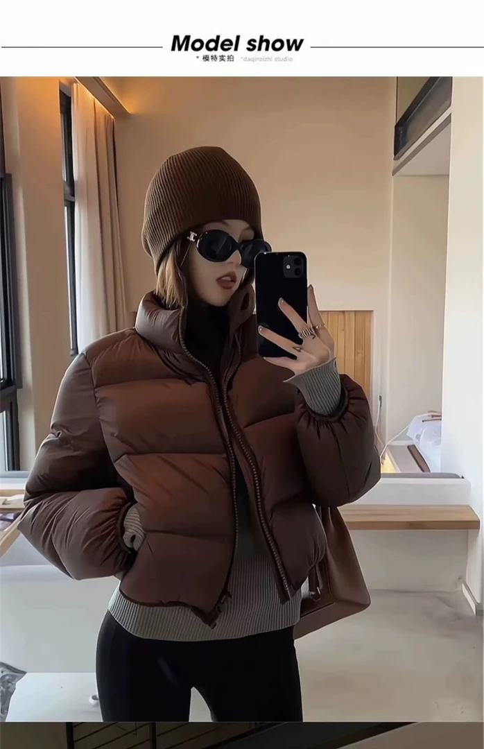 短款90鹅绒肯豆小个子保暖立领百搭加厚休闲冬天防寒外套冬季时尚