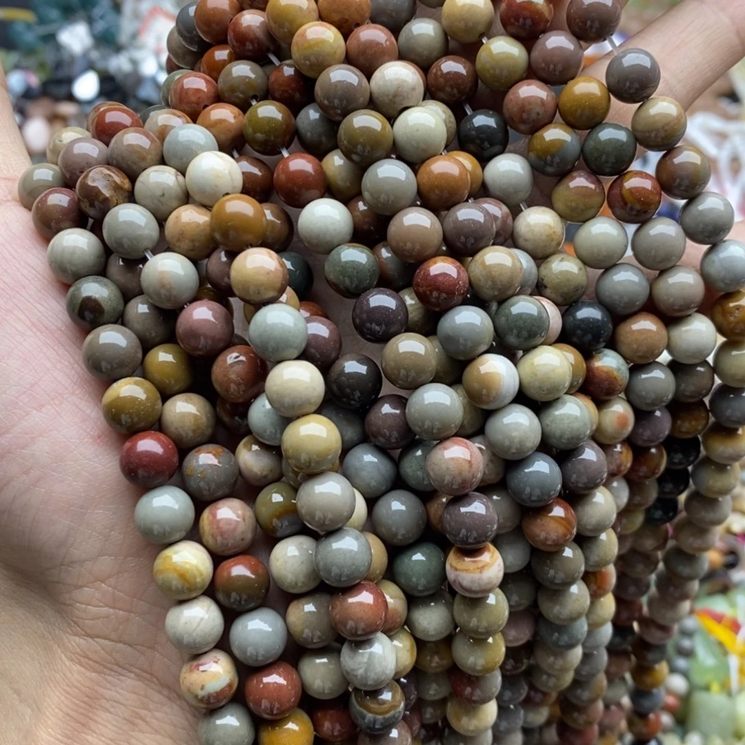 未镶嵌玛瑙/玉髓珠宝半成品一条天然8.5mm阿拉善圆珠