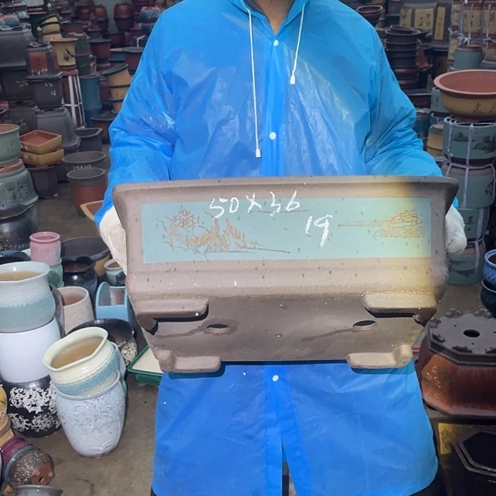 紫砂紫砂花盆和小