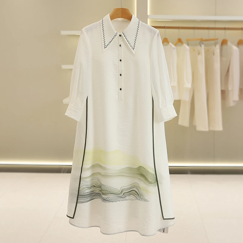 B1885-【25年思家秋冬新款】淑女风印花显瘦连衣裙#1ZKS57L016