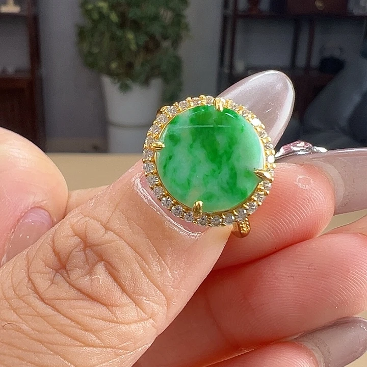 翡翠戒指银S925镶嵌戒指4