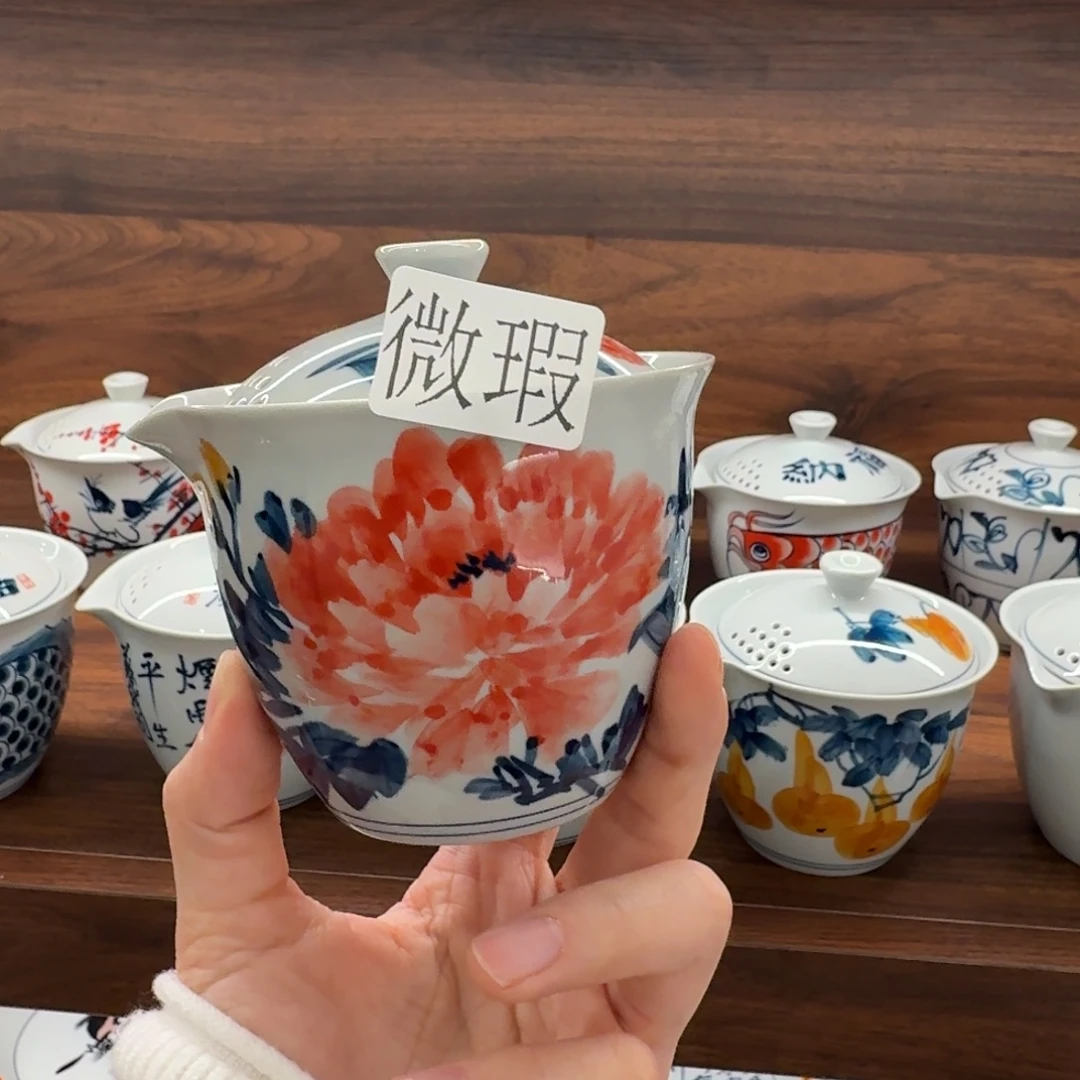 釉下彩纯手绘微瑕