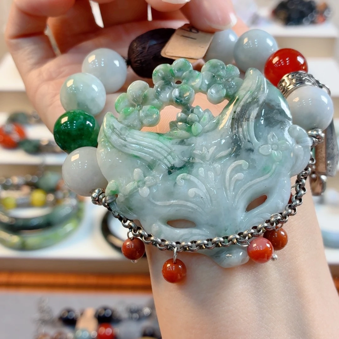 逆***茹翡翠未镶嵌手链手串