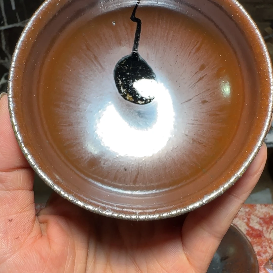 柴烧建盏茶盏茶杯438