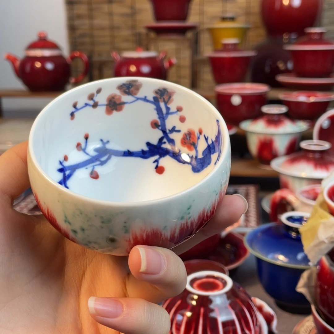 牡***丹景德镇原矿陶瓷 禅定杯