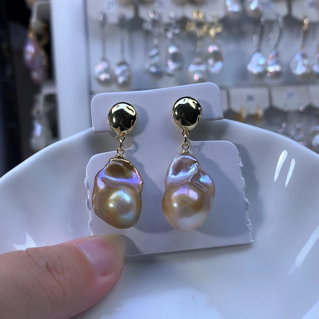 淡水珍珠耳饰合金福利3883有瑕