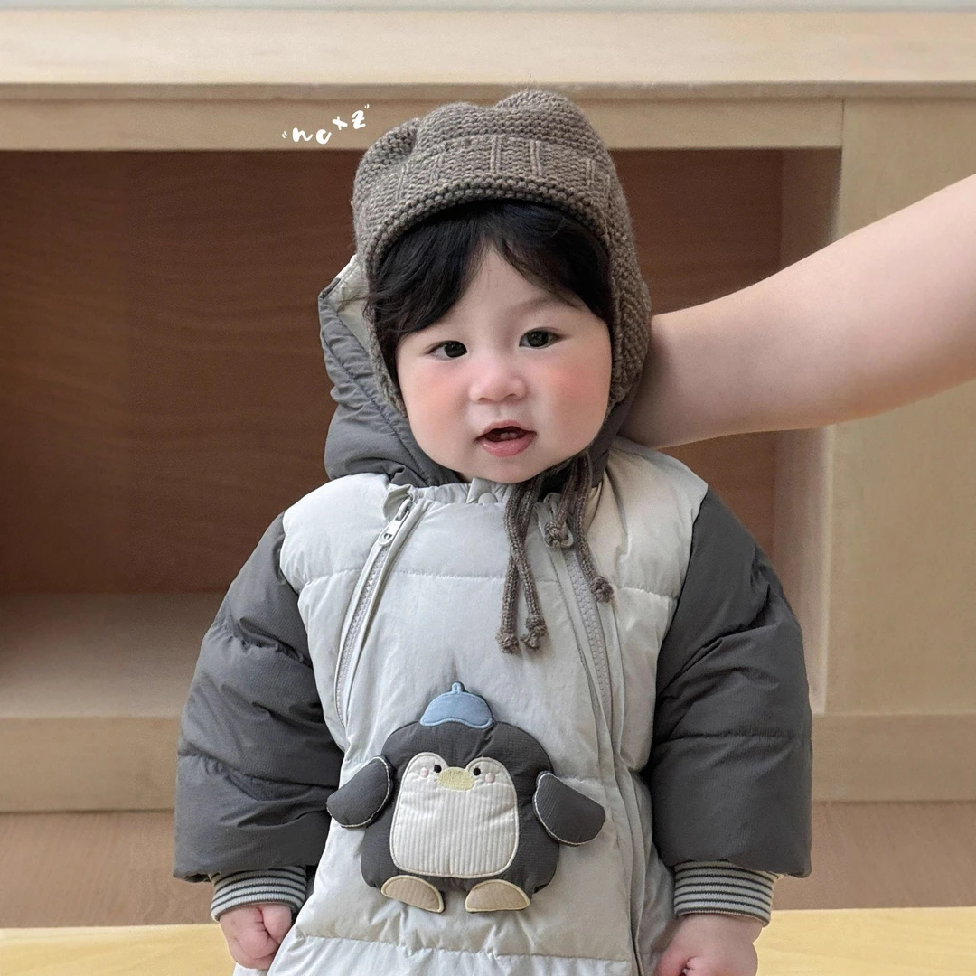 婴幼儿羽绒服连体衣宝宝超萌洋气冬装冬婴儿外出抱衣加厚爬服6003