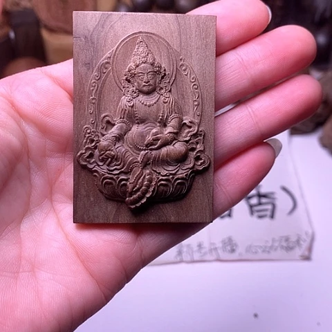 檀香木吊坠檀香黄财神