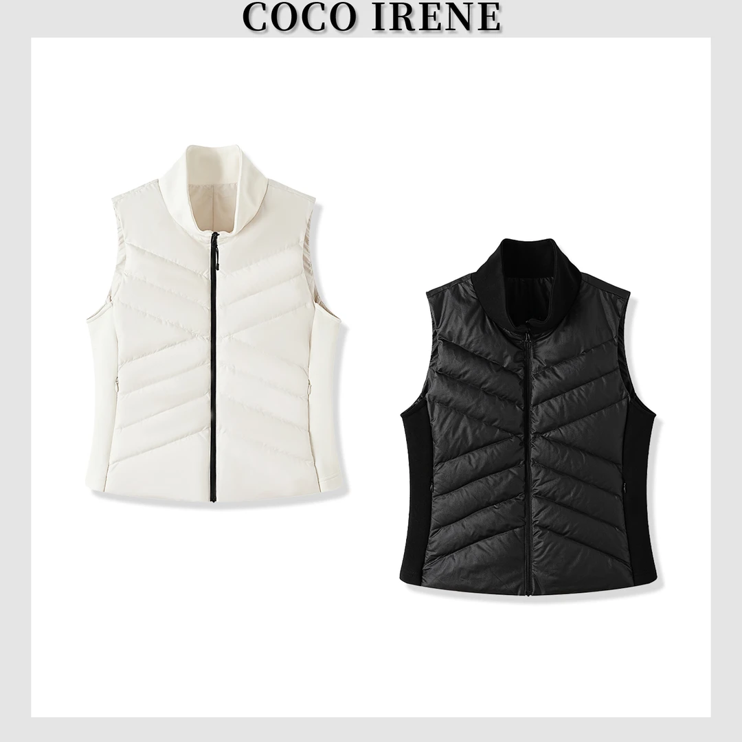 COCO IRENE 【鹅绒纸片人-马甲】波兰大白鹅保暖休闲短款白鹅绒马