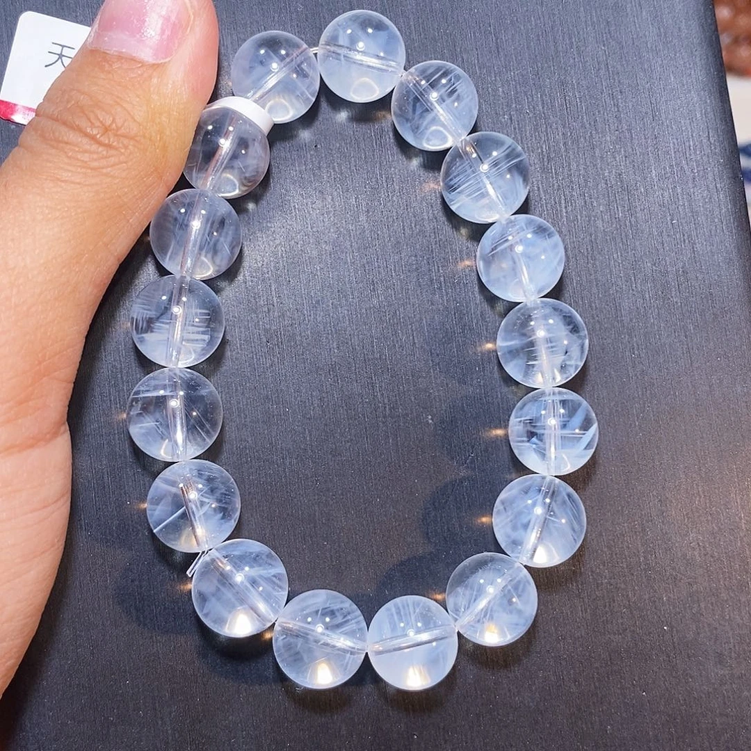 水晶手串未镶嵌高品质蓝针12.1mm