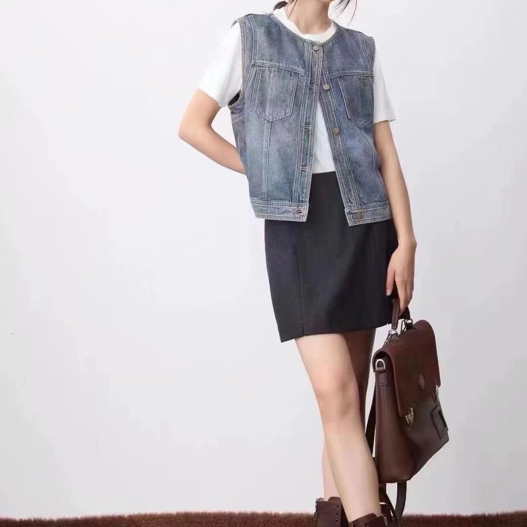 LINGZI 牛仔马甲