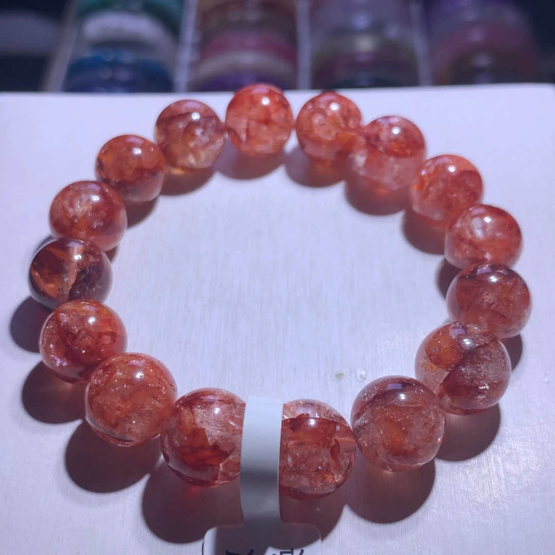 银S925镶嵌手串水晶胶花13.6m