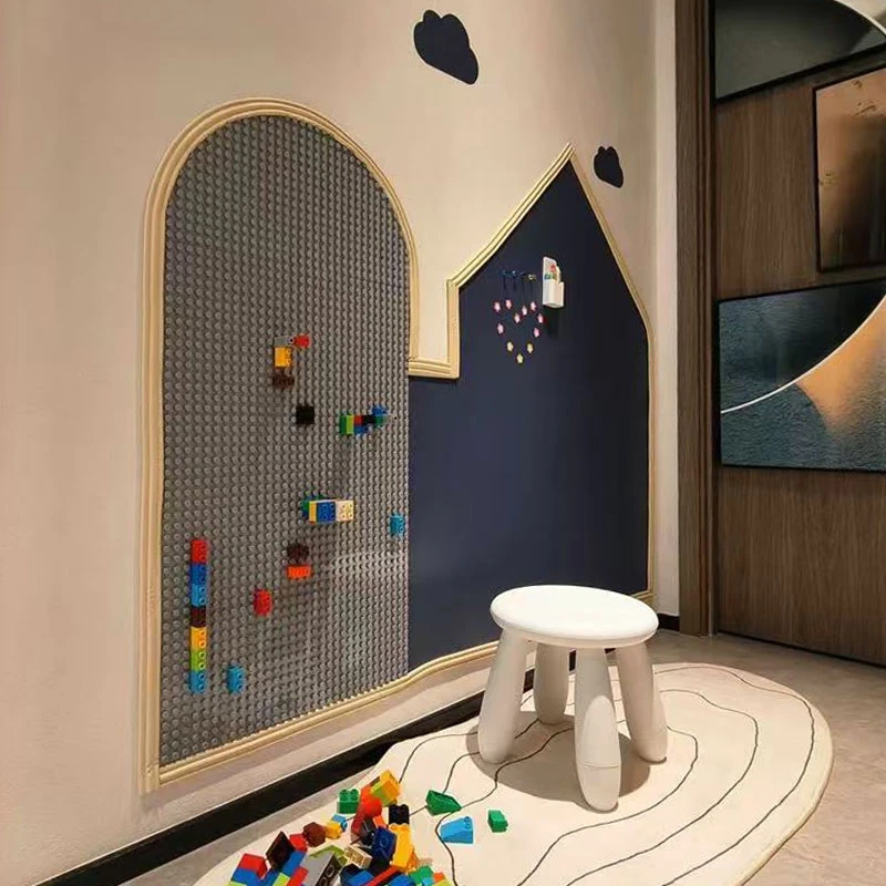 积木墙黑板墙二合一磁性磁力墙儿童家用可擦写字画画涂鸦墙白板