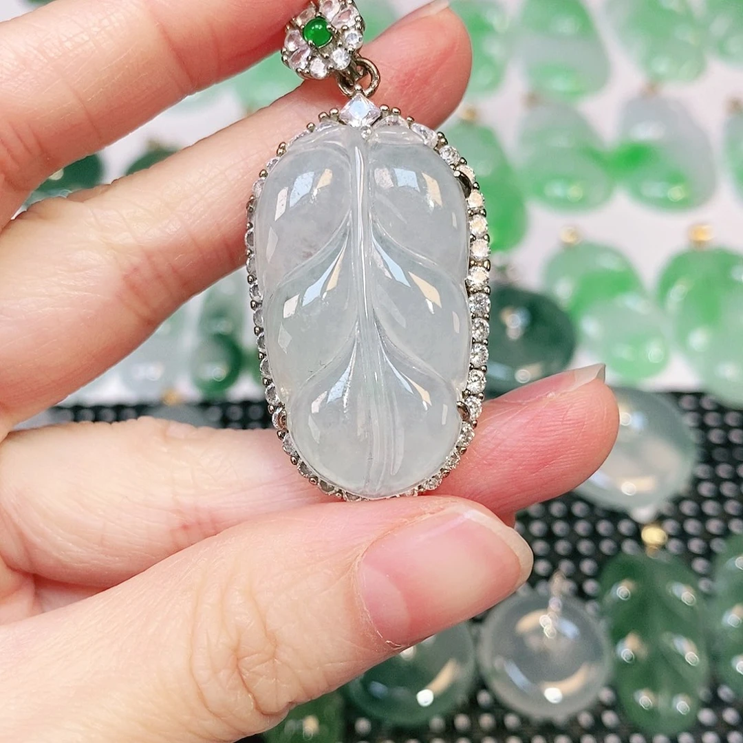 翡翠吊坠(不含链)银S925镶嵌