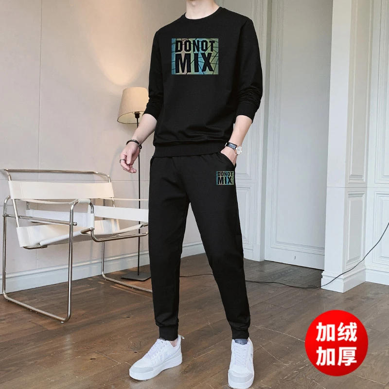 运动套装男2022年秋冬新款韩板潮流青少年帅气卫衣搭配潮牌两件套