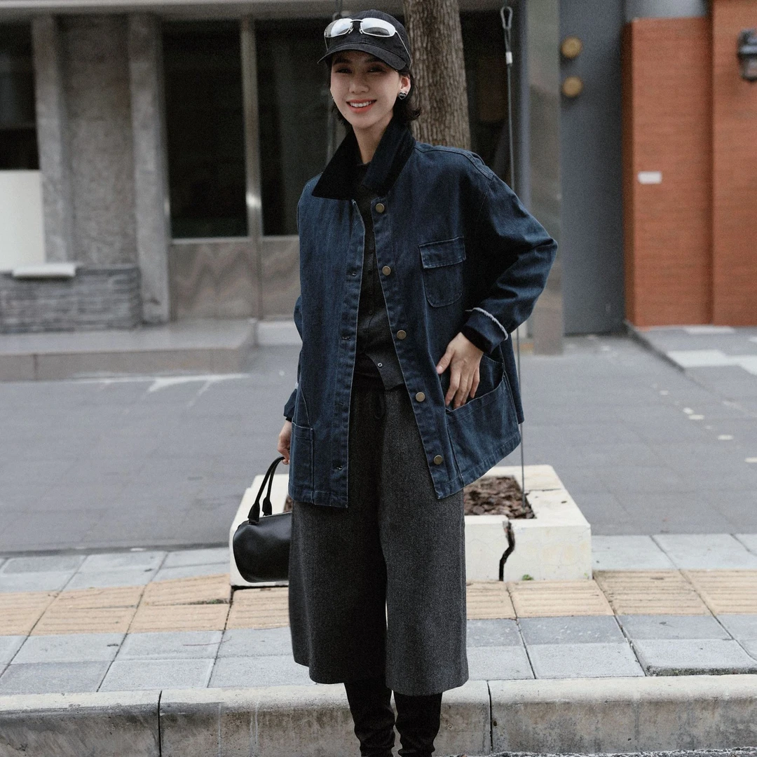 TT设计师【花朝夕拾】日系高级感复古感慵懒感纯棉牛仔外套TT190820