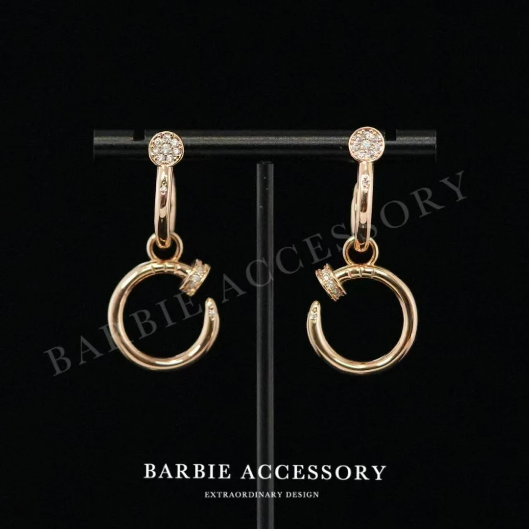 铜合金合成锆石耳饰 【晚星光月】时尚轻奢设计款高级绝美百搭耳环