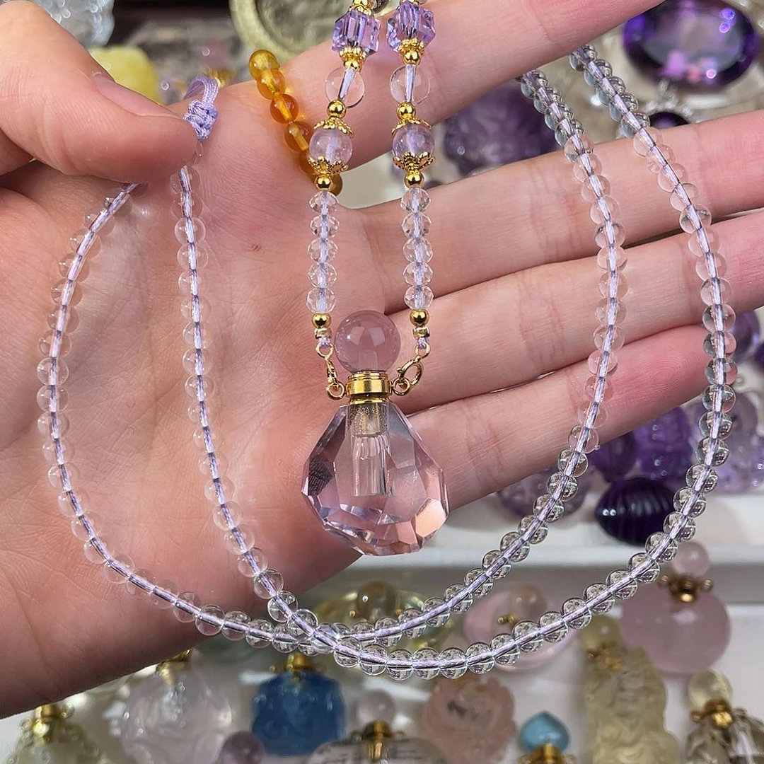 紫晶颈饰未镶嵌嘎**儿天然水晶吊坠816