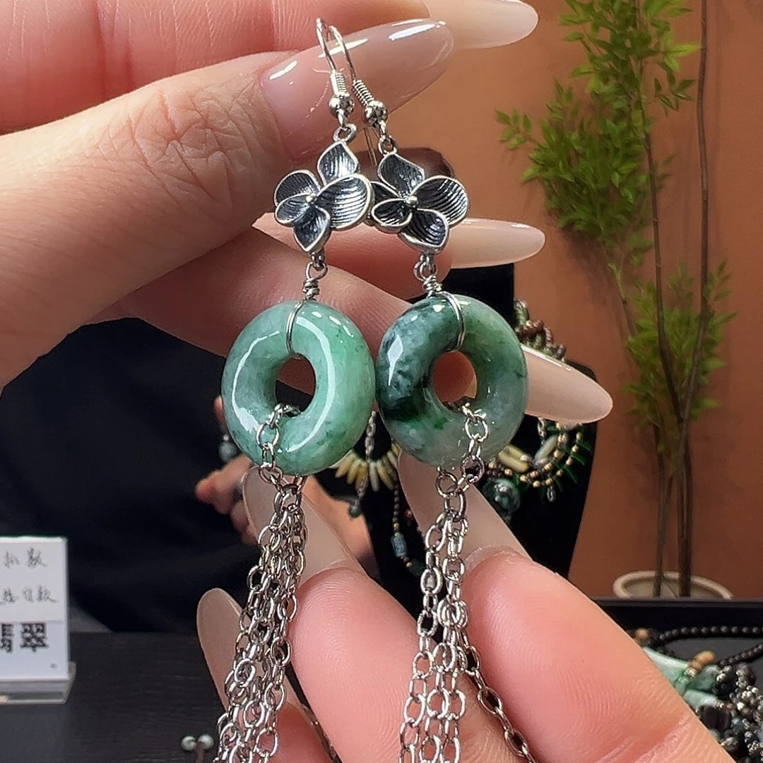 翡翠未镶嵌耳饰耳环