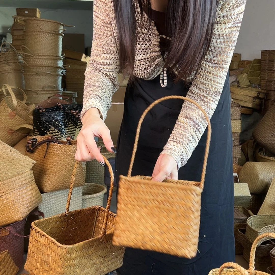 草编草编包/草编收纳盒带瑕疵