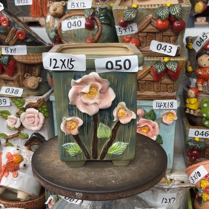 紫砂花盆粗陶材质多肉花盆