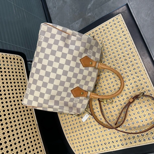 95新 LouisVuitton/路易威登 lv棋盘格波斯顿手提包/JM