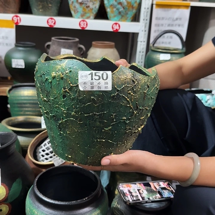瑕疵金绿蛋壳150高度18口径20