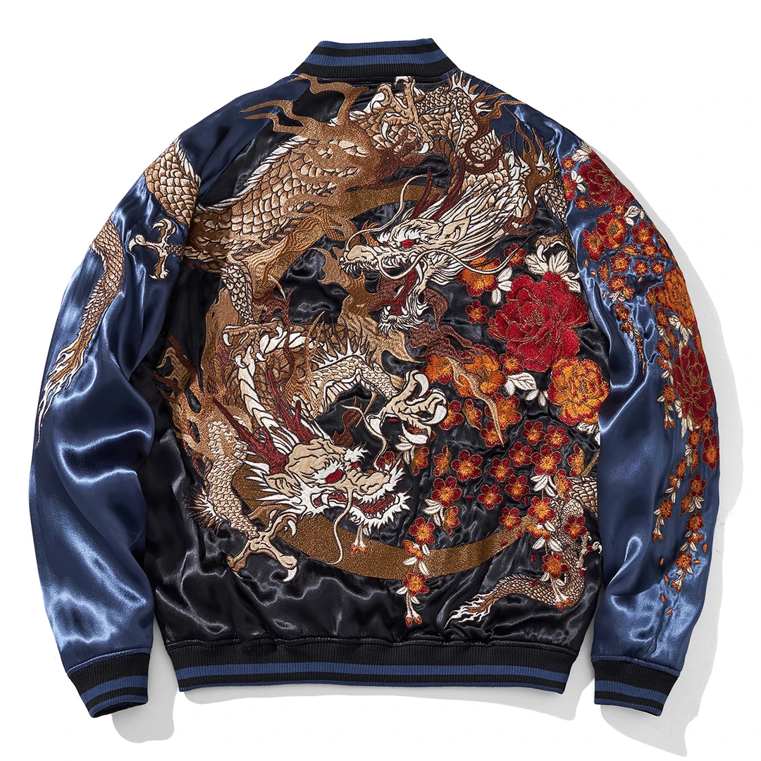 刺绣外套男款2025新款爆款潮流高级感两面穿夹克高端轻奢秋冬男装