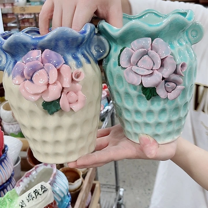 有孔.凑单10元陶瓷花盆发货！