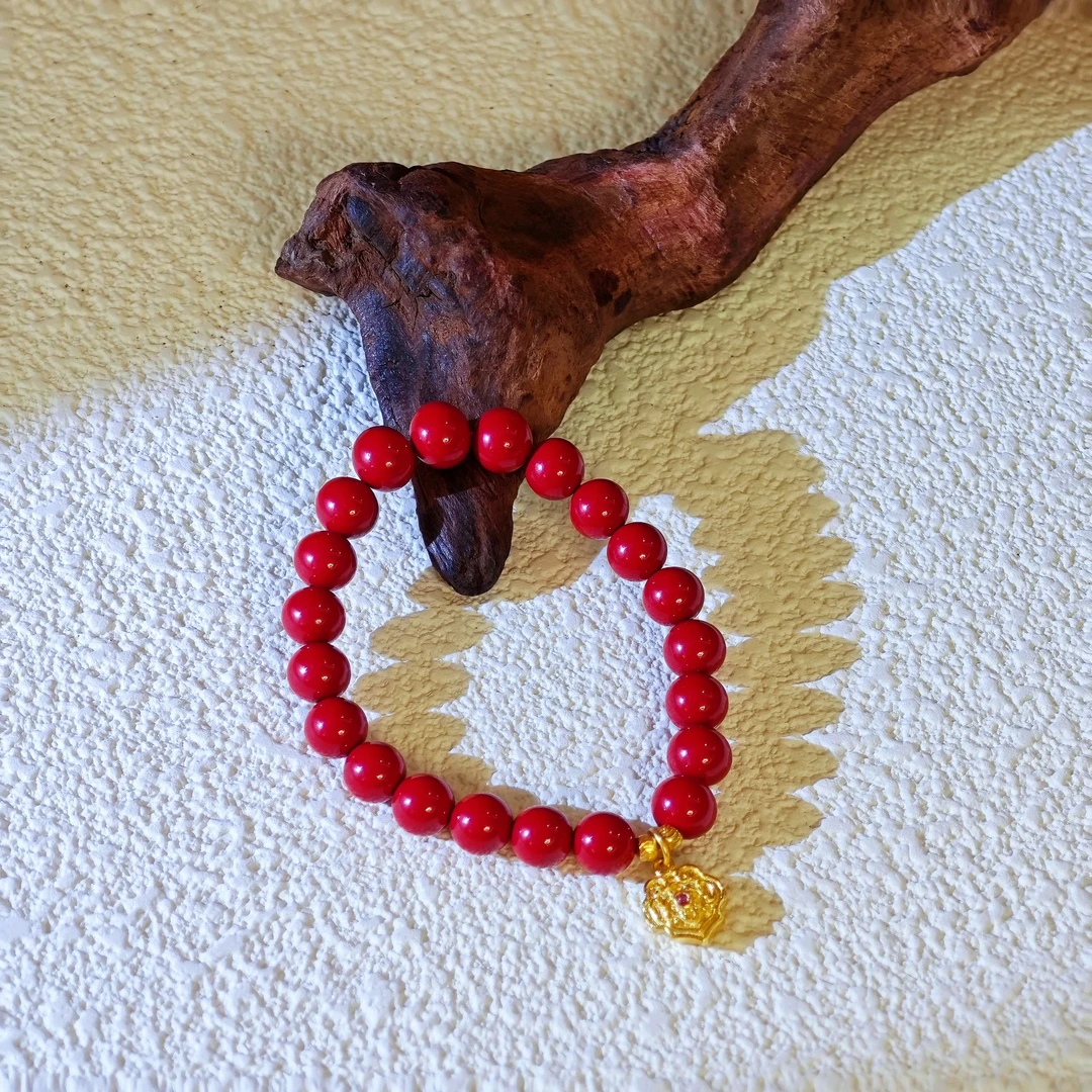 含辰砂工艺品【岁岁平安】*被祝愿过*宝宝朱砂手串6mm~【不退换】