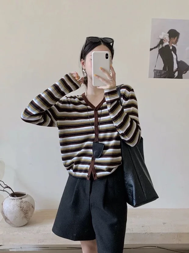 【OZZ—25292】宽松型宽松毛针织衫女开衫款夏季毛衣打底薄款针织
