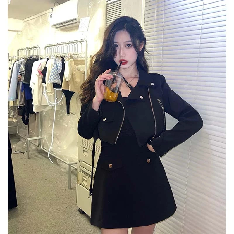 【浅浅专属】【两件套有裤里】春秋时尚炸街外套+半身裙两件套QY0040