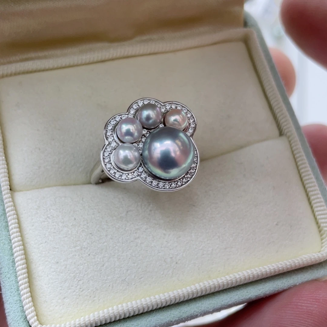 海水珍珠戒指银S925镶嵌