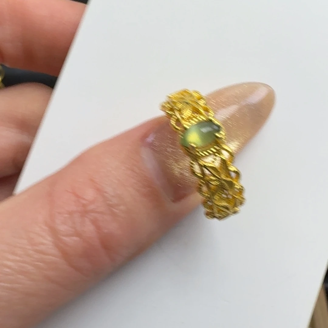 和田玉银S925镶嵌戒指