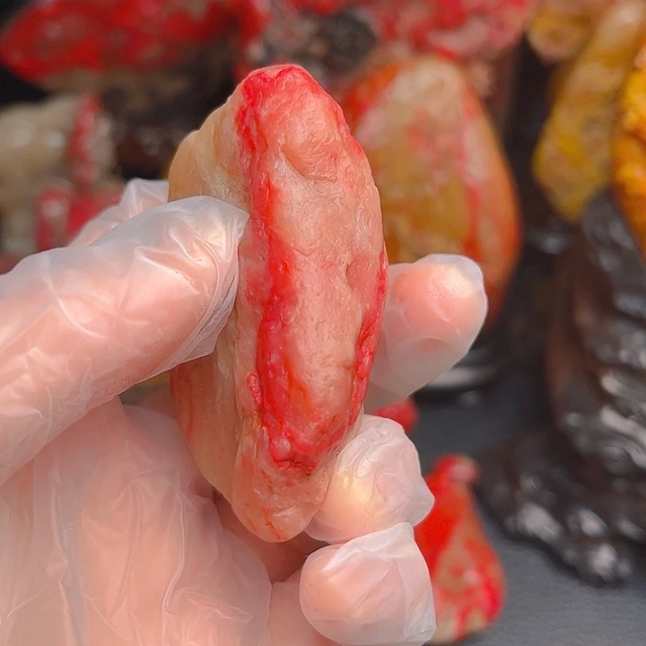 巴林鸡血石煮*菜巴林鸡血石精品原石