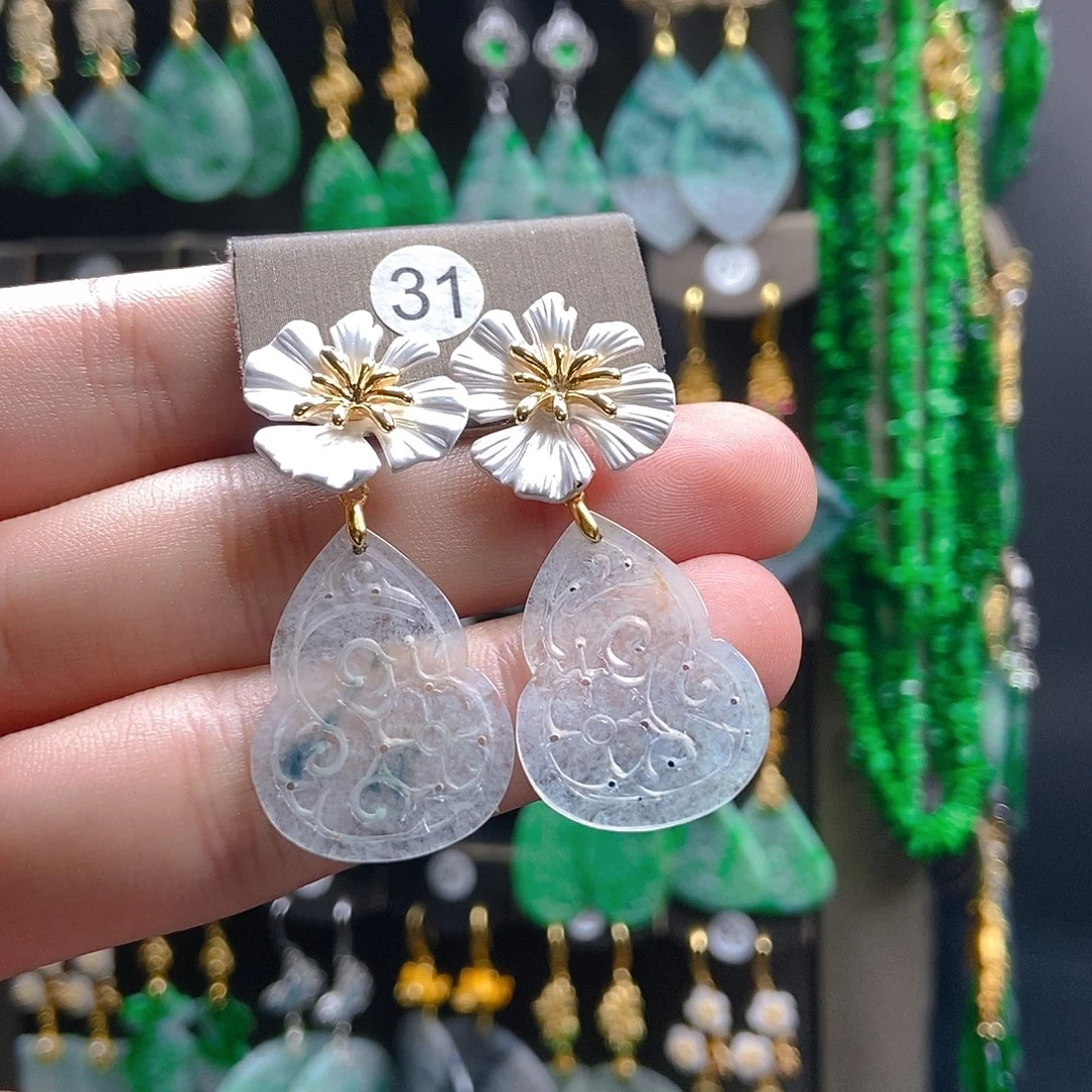 翡翠未镶嵌耳饰翡翠