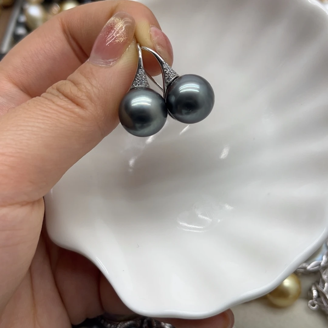 耳饰海水珍珠银S925镶嵌