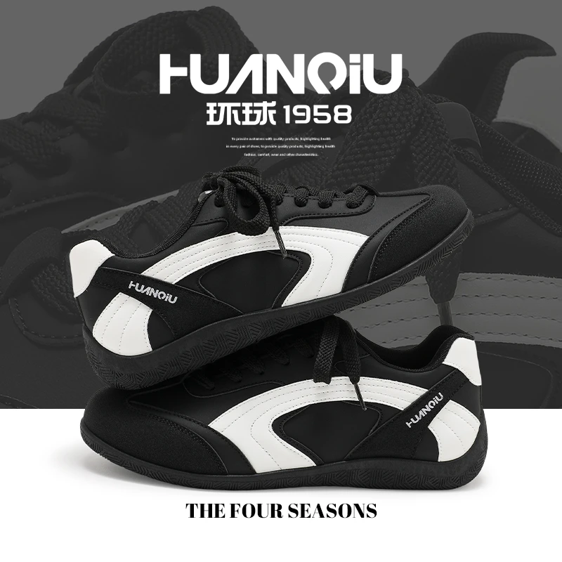 环球百搭厚底德训鞋男鞋2025新款秋季潮流时尚板鞋透气舒适赛车鞋