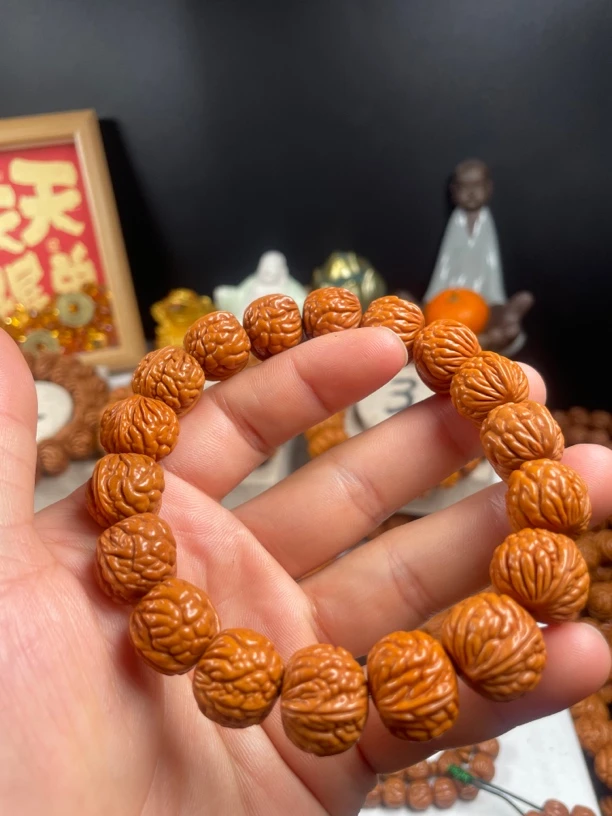 秦岭野生龙纹桃核满天星荔枝纹桃胡手串