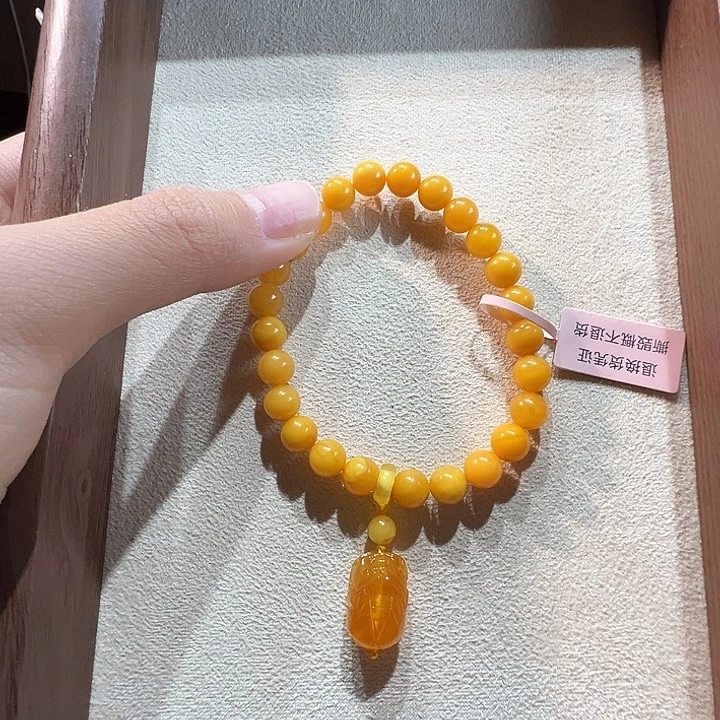 蜜蜡未镶嵌手串7.8mm蜜蜡手串