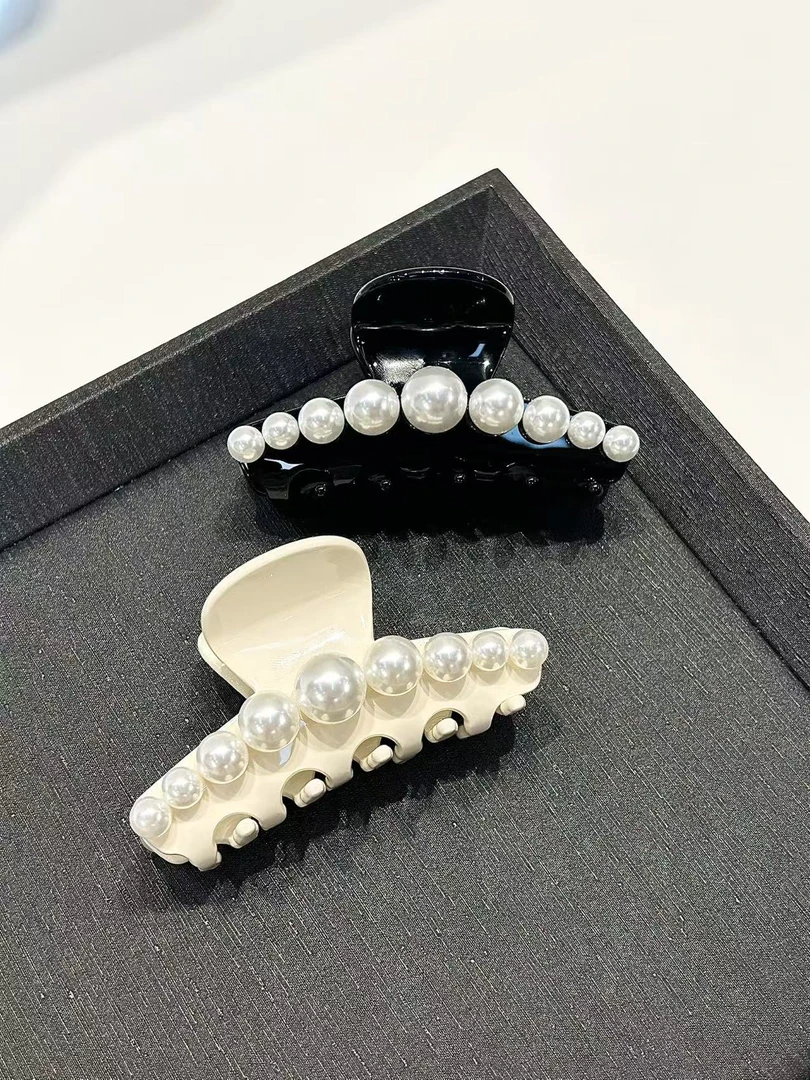 YLSD珍珠抓夹6.8cm发夹醋酸A138