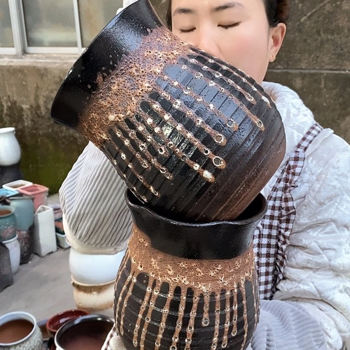 紫砂花盆瑕疵口15高20