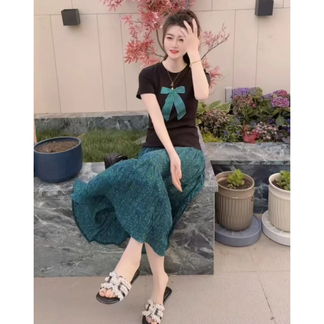 『蝴蝶结U』设计显瘦百搭时尚套装6936+77862