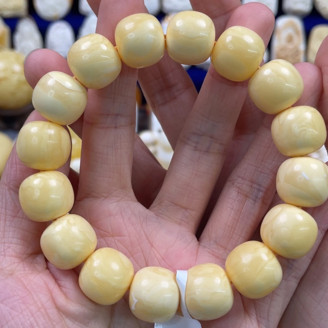 蜜蜡裸石未镶嵌琥珀蜜蜡手串卡15mm