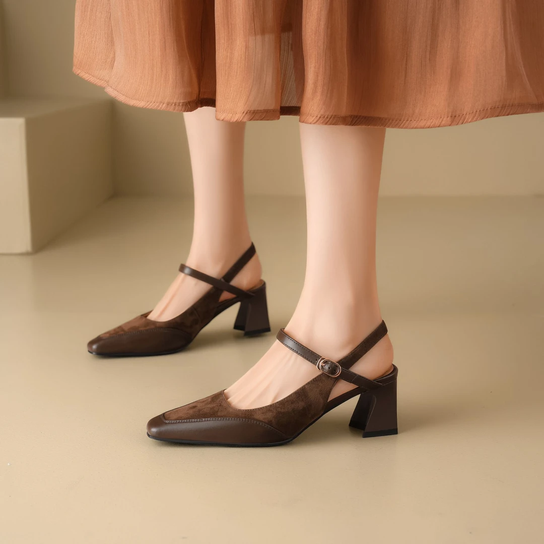 星期六软底气质法式空鞋时尚复古玛丽珍女鞋舒适法式百搭凉鞋夏季